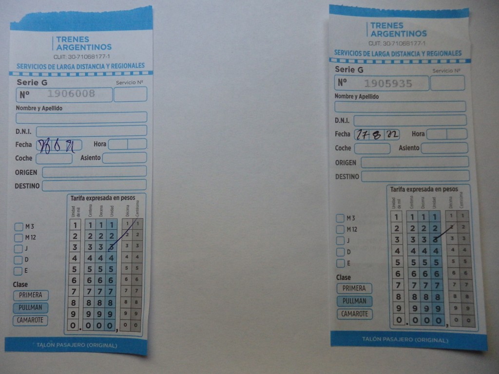 Foto: boletos de Trenes Argentinos - Paraná (Entre Ríos), Argentina