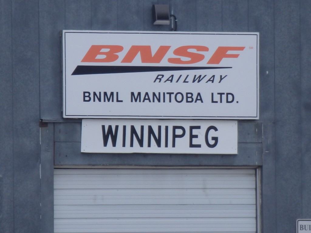Foto: nomenclador de Burlington Northern & Santa Fe - Winnipeg (Manitoba), Canadá