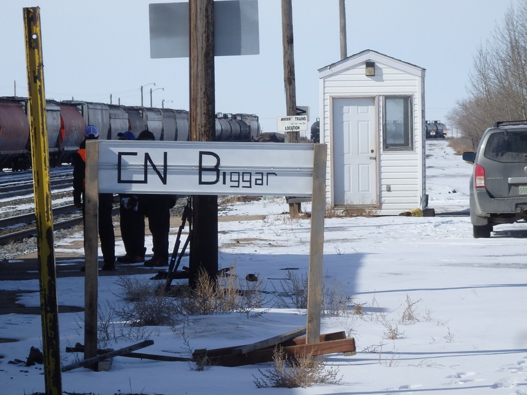 Foto: nomenclador de Canadian National - Biggar (Saskatchewan), Canadá