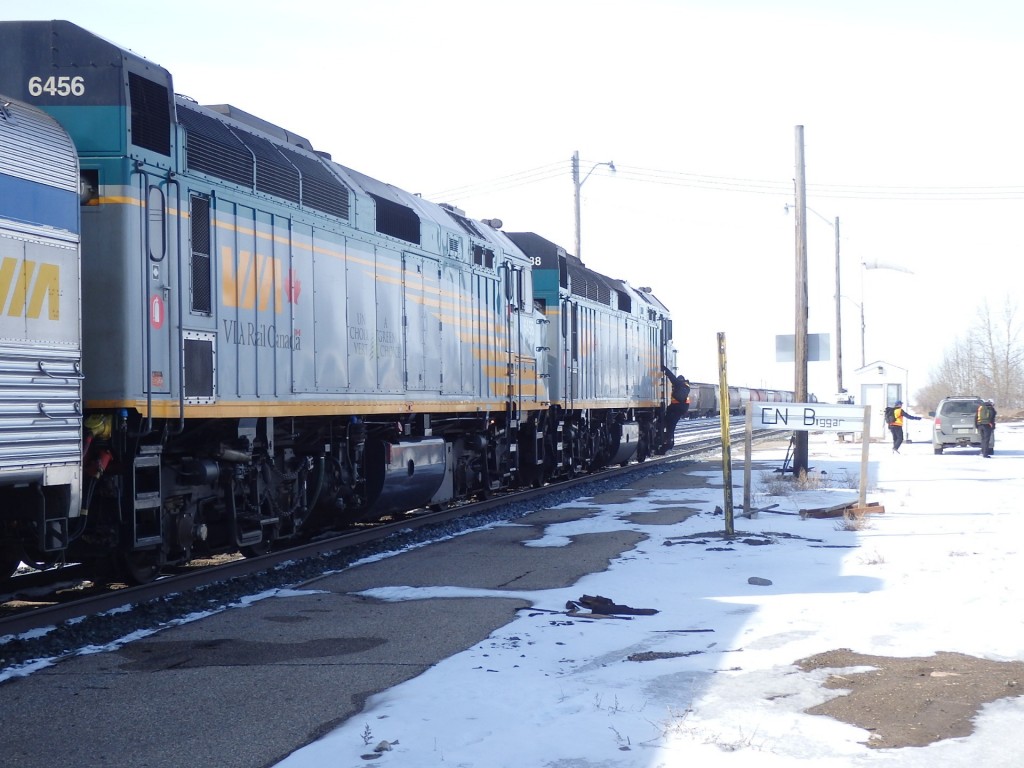 Foto: tren de Via Rail - Biggar (Saskatchewan), Canadá