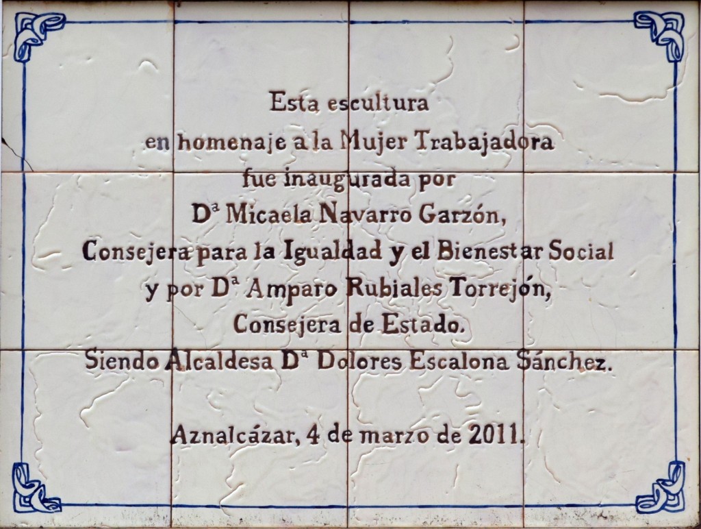 Foto: Placa a la Mujer trabajadora - Aznalcázar (Sevilla), España