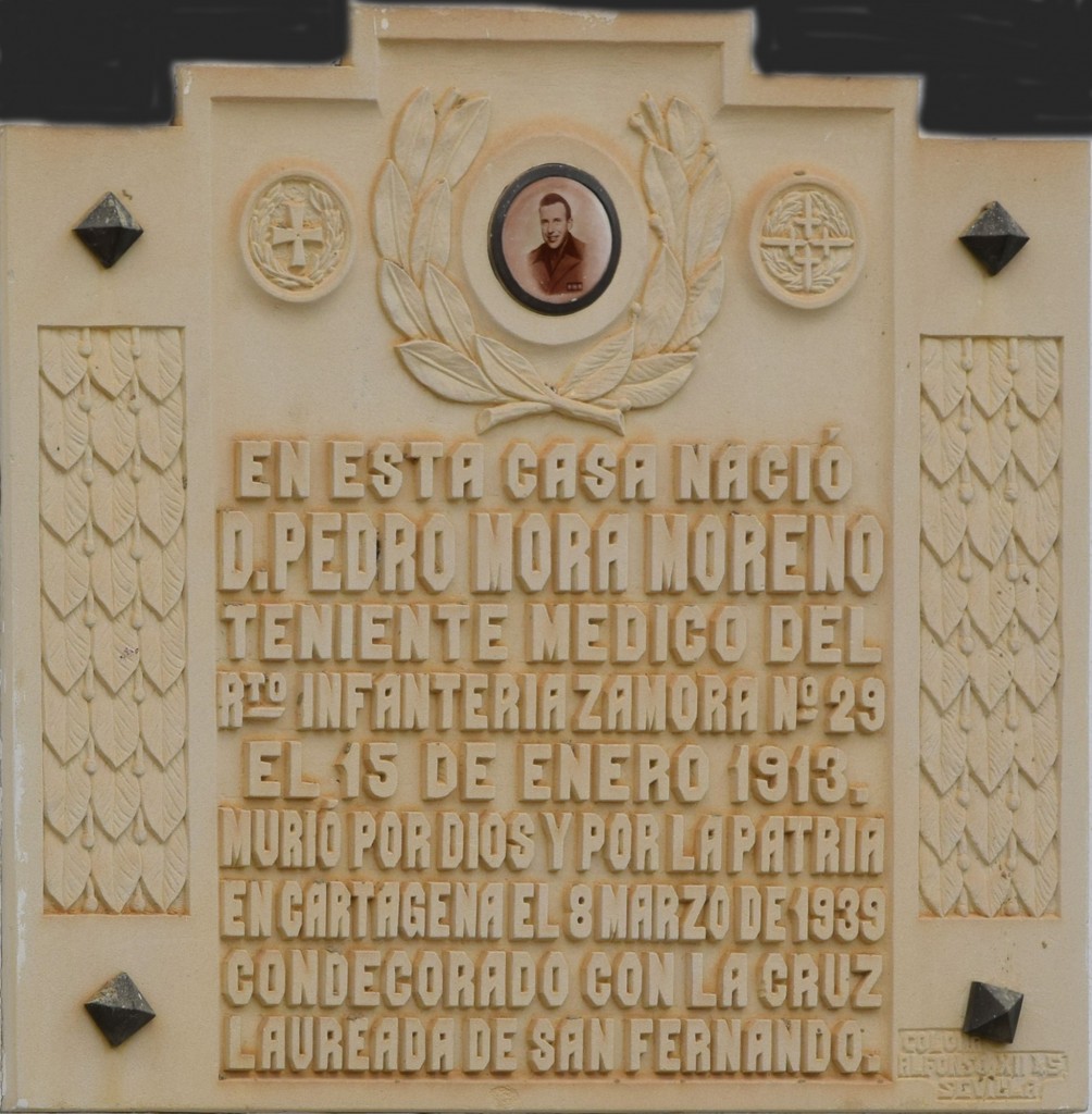 Foto: Placa conmemorativa a Pedro Mora Moreno - Aznalcázar (Sevilla), España