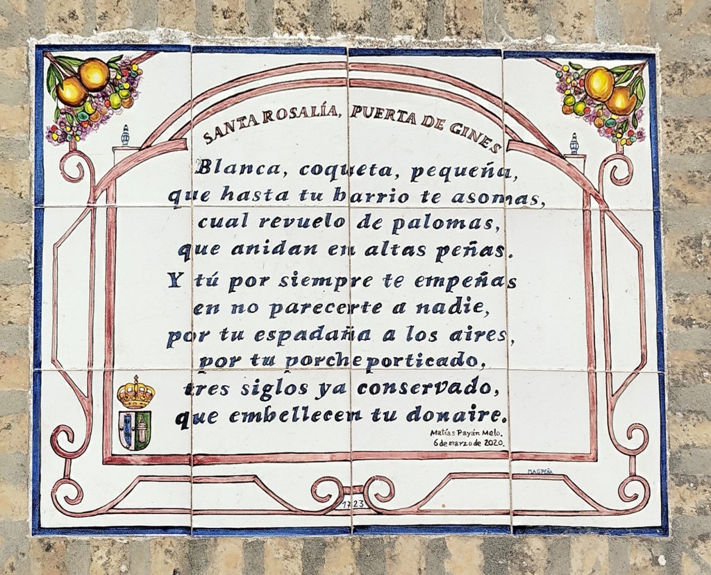 Foto: Placa a Santa Rosalía - Gines (Sevilla), España