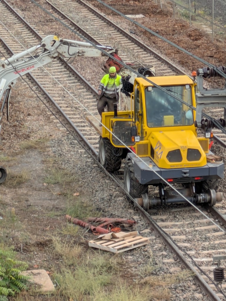Foto: Obras de adaptación para la autopista ferroviaria Zaragoza-Algeciras - Calatayud (Zaragoza), España