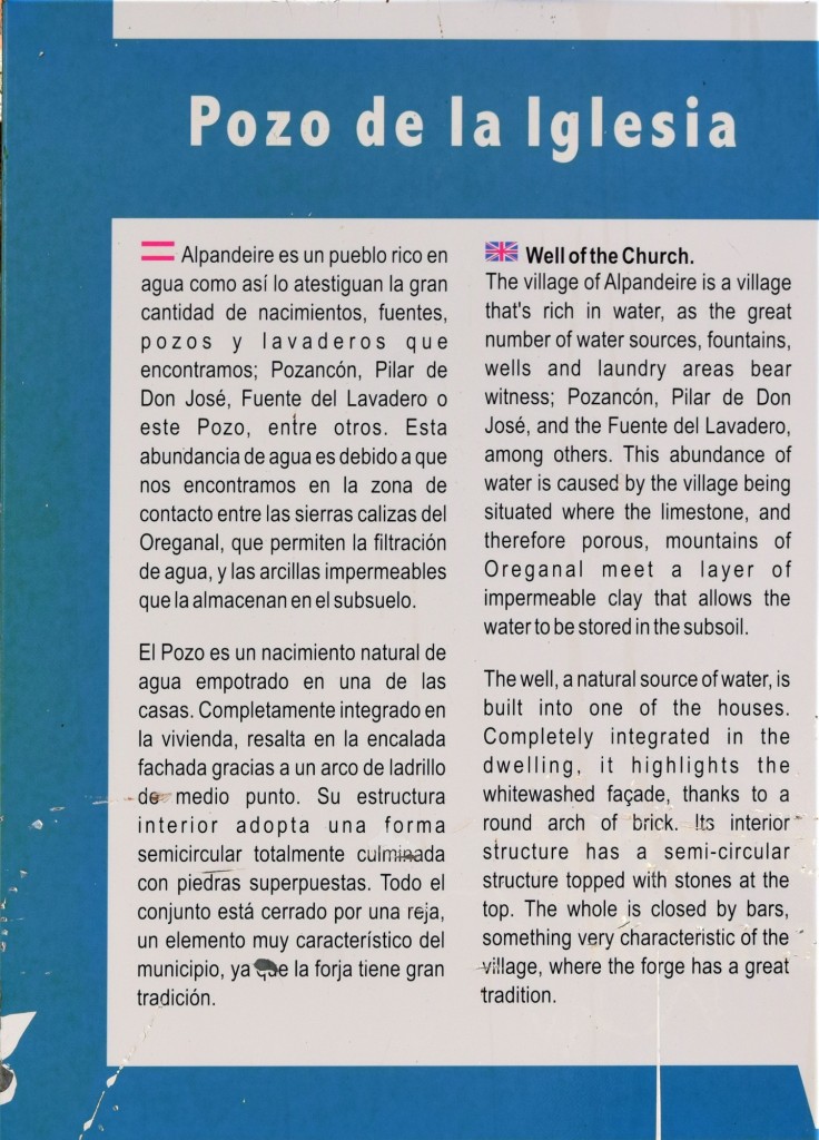 Foto: Información Pozo de la Iglesia - Alpandeire (Málaga), España