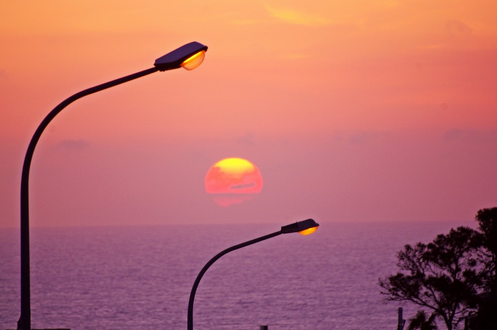Foto: las farolas señalan el atardecer - Calvia (Illes Balears), España
