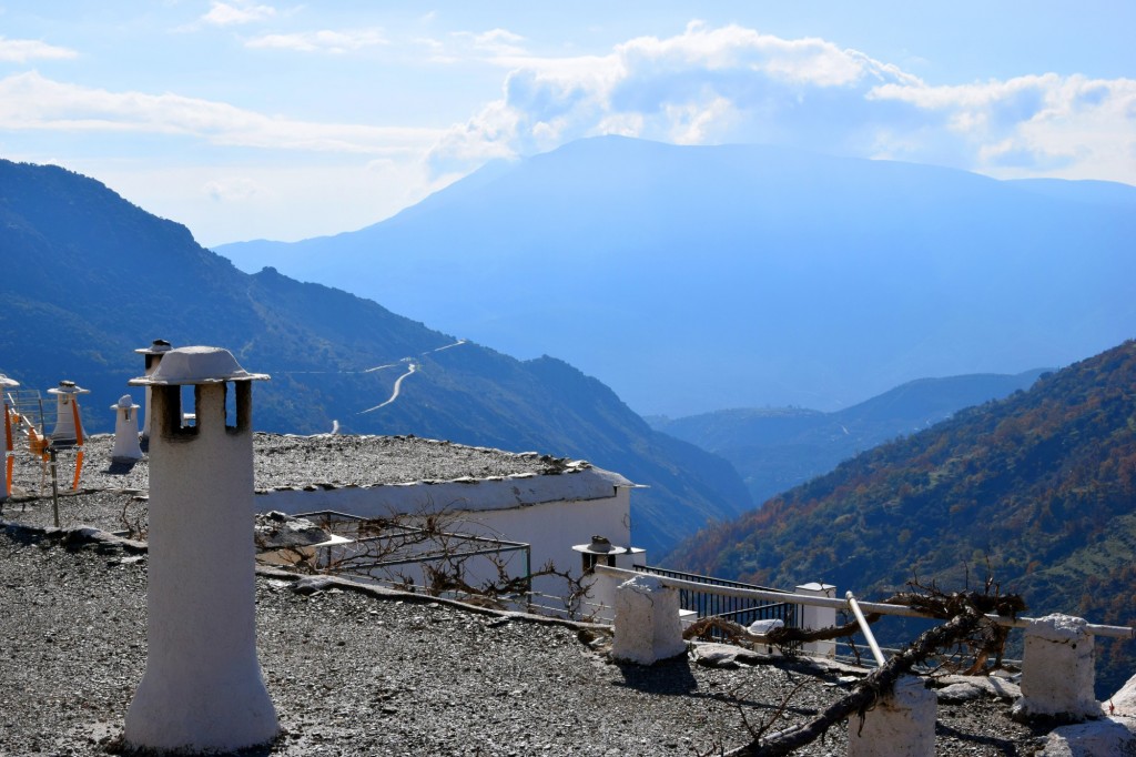 Foto: Por encima de los terraos se divisa la carretera a Bubión - Capileira (Granada), España