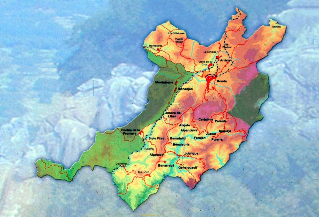 Foto: Mapa de la Serranía de Ronda - Montejaque (Málaga), España