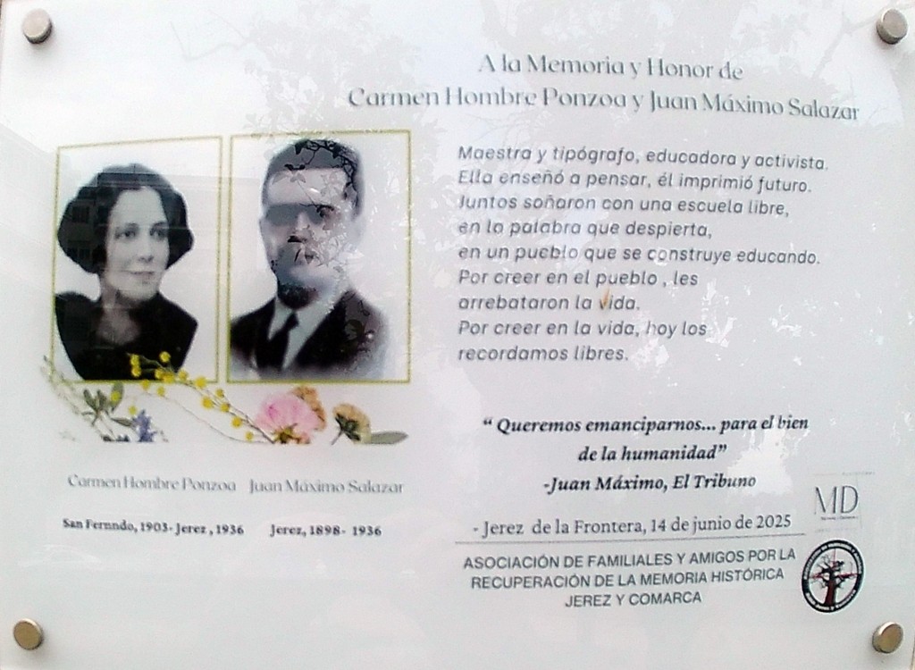 Foto: A la memória y honor de Carmen Hombre Ponzoa y Juan Máximo Salazar - Jerez de la Frontera (Cádiz), España