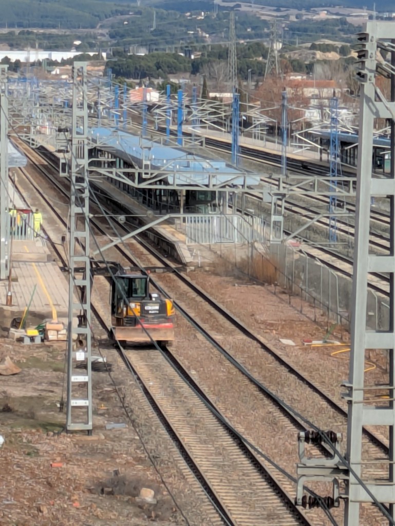 Foto: Obras de adaptación a autopista ferroviaria de la línea Madrid-Zaragoza - Calatayud (Zaragoza), España