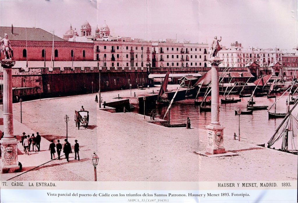 Foto: Vista parcial del puerto. Año1.893 - Cádiz (Andalucía), España