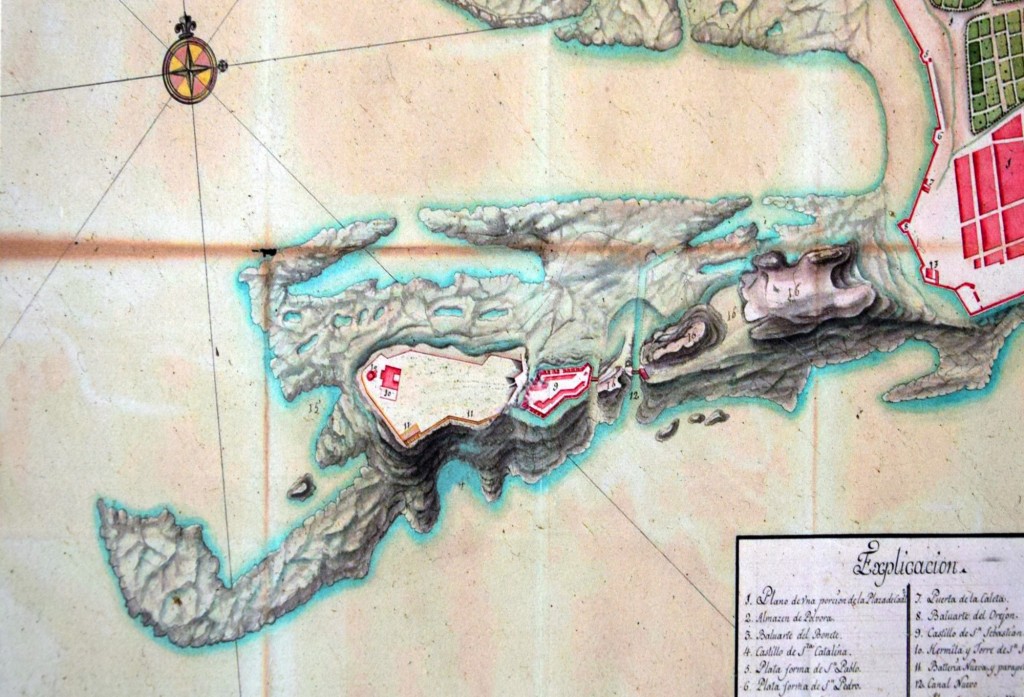 Foto: Plano del Castillo de San Sebastián en el año 1.770 - Cádiz (Andalucía), España