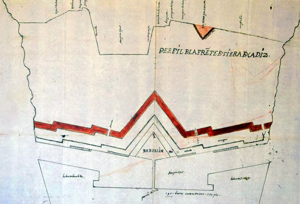 Foto: Plano de las Puertas de Tierra en 1.655 - Cádiz (Andalucía), España