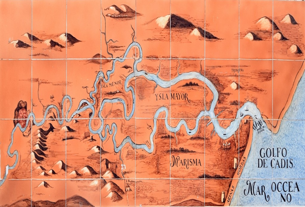 Foto: Mapa del curso del Río Guadalquivir hasta la desembocadura - Trebujena (Cádiz), España