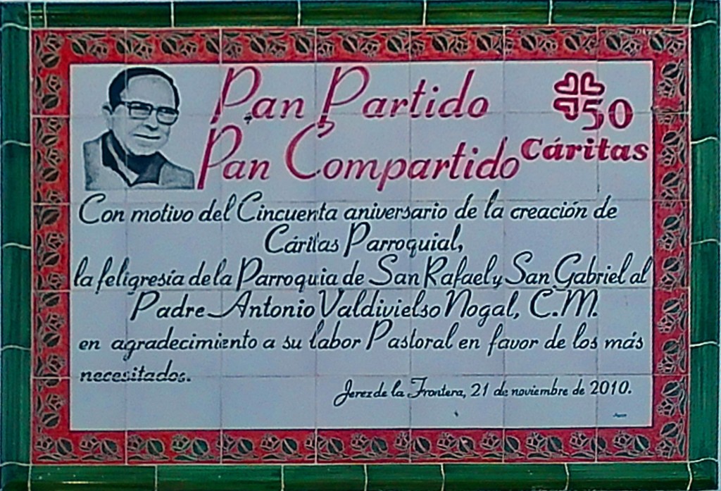 Foto: Placa reconocimiento al Padre Antonio Valdivieso - Jeréz de la Frontera (Cádiz), España