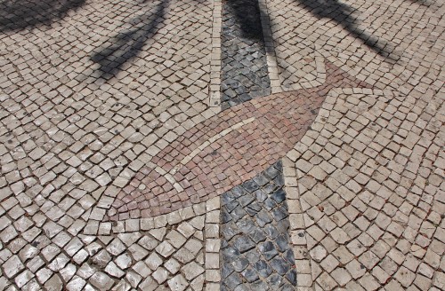 Foto: Suelo de calle patonal - Faro, Portugal