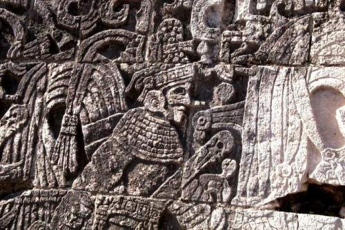 Foto: Grabado de un guerrero Maya - Chichén-Itzá (Yucatán), México