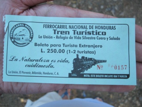 Foto: boleto del tren turístico - La Unión (Atlántida), Honduras