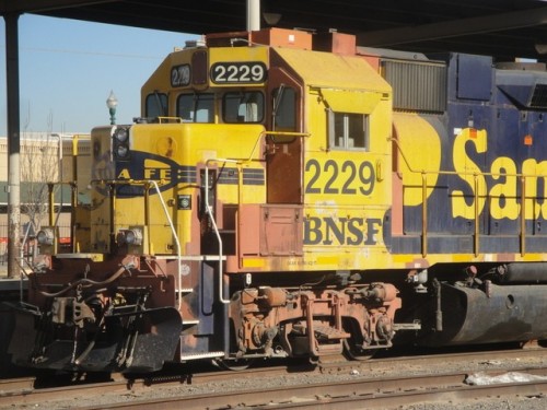 Foto: locomotora del Burlington Northern & Santa Fe, antes del Atchison, Topeka & Santa Fe - El Paso (Texas), Estados Unidos