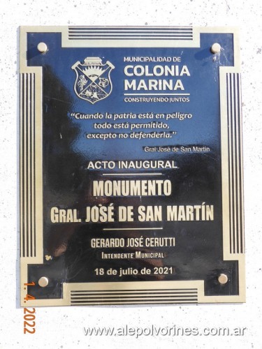Foto: Colonia Marina - Monumento Gral San Martin - Colonia Marina (Córdoba), Argentina